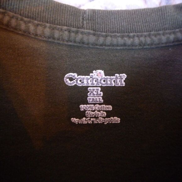 Carhartt Shirt Mens XLT Green Relaxed Fit Short Sleeve Pocket Work Grunge - Picture 3 of 9